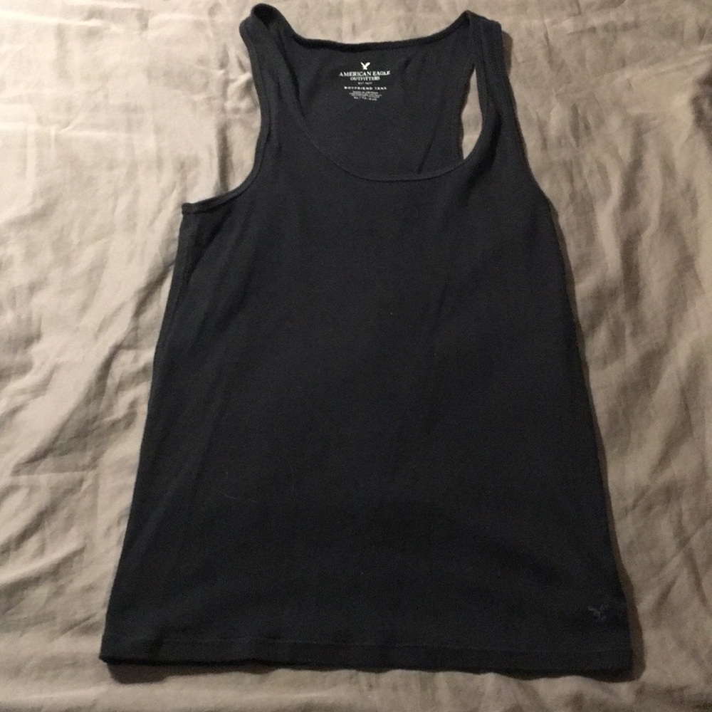 American Eagle plain black boyfriend tank